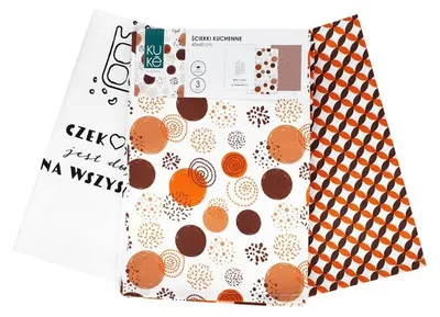 Immagine prodotto di Set di asciugamani da cucina 3 pz. 40x60 cioccolato Kuke cotone Faro