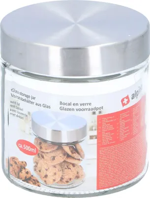 Image de récipient de conservation 500 ml verre transparent/argenté