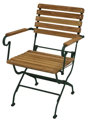 Produktbild von Klappstuhl Armlehnen Flachstahl und Robinienholz Dunkelgrün