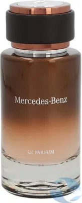 A product shot of a Mercedes-Benz fragrance bottle.