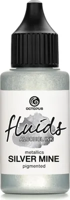 Immagine prodotto di Octopus Fluids Alcohol Ink SILVER MINE, inchiostro a base alcolica per Fluid Art e resina, argento