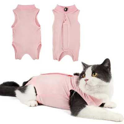 Postoperative Katzenbody, rosa, Größe S, atmungsaktiv