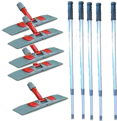 Immagine prodotto di 5 supporti pieghevoli con manico telescopico per mocio per la pulizia dei pavimenti Mop 50 cm