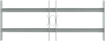 Produktbild von Verstellbares Fenstergitter aus verzinktem Stahl mit zwei Querstäben, Sicherheitsgitter für Einbruchschutz, Breite 500-650 mm, inklusive Montagezubehör