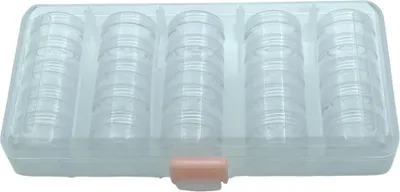 Image de Hobby & Crafting Fun Boîtes de rangement en plastique rondes 25 pièces perles