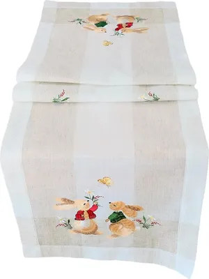 Produktbild von Tischläufer ZITA Osterhasen & Schmetterlinge Polyester 40 x 140 cm