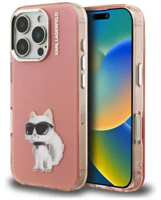 Image de Étui Karl Lagerfeld IML Aquarelle Choupette & Logo iPhone 16 Pro - rose