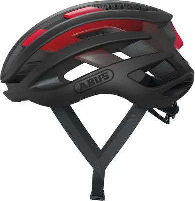 Produktbild von ABUS Rennradhelm AirBreaker - High-End Fahrradhelm für den professionellen Radsport - für Jugendliche und Erwachsene - Helm für Damen und Herren - Schwarz/Rot, Größe S (51-55 cm)