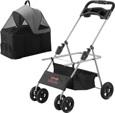 Image de Poussette pour chien 50 x 85 x 97 cm, capacité de charge de 20 kg, châssis en aluminium, pliable
