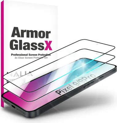 Obrázok produktu pre ArmorGlassX pre Google Pixel 9 / Pixel 9 Pro - 2x ochranné sklo displeja - priehľadné s čiernym rámom
