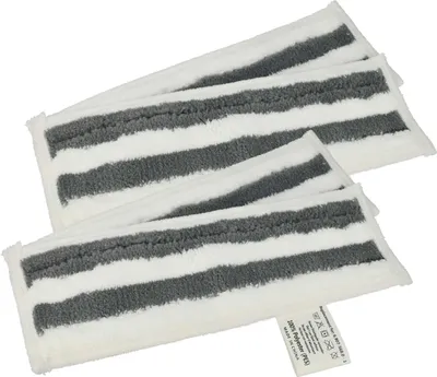 Produktbild von vhbw 4x Wischbezug kompatibel mit Kärcher SC 3 EasyFix, SC 3 EasyFix Premium Dampfreiniger - Mikrofaser Grau Weiß, Wiederverwendbar