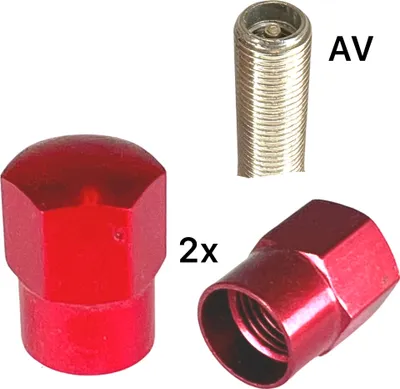 Immagine prodotto di 2x MSC tappi valvola in alluminio AV valvola auto rosso