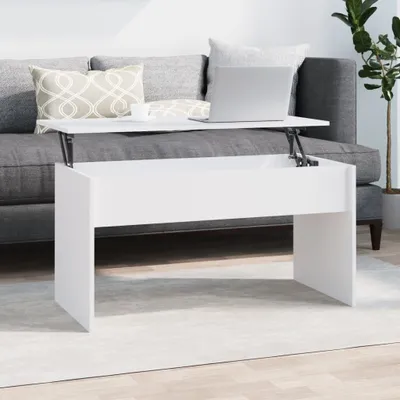 Produktbild von Möbel Couchtisch Weiß 102x50,5x52,5 cm Holzwerkstoff - Wohnzimmertisch 809629