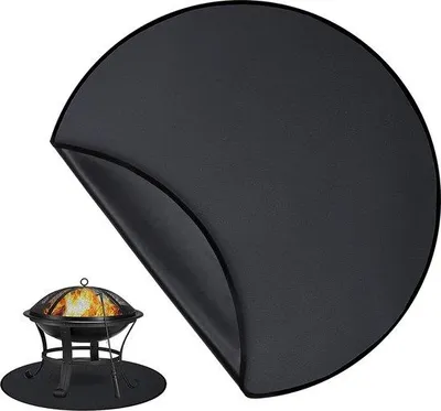 Immagine prodotto di Tappetino refrattario rotondo da 91 cm, impermeabile, pieghevole, tappetino protettivo per barbecue e terrazza