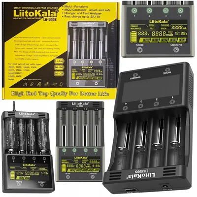 Zdjęcie produktu dla Liitokala LII-600 ŁADOWARKA 4 akumulatorków AA AAA DC 12V/5A USB LCD MCU