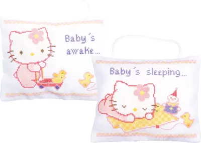 Immagine prodotto di Set punto croce Vervaco "Hello Kitty dorme", schema contato, 18x14cm