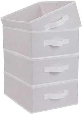 Produktbild von Set aus 4 Aufbewahrungsboxen aus Stoff – platzsparend – zusammenklappbar – 39 x 28,5 x 14 cm