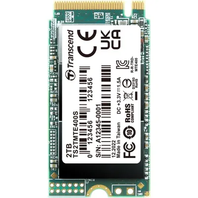 Produktbild von Transcend TS2TMTE400S - SSD - 2 TB - intern - M.2 2242 - PCIe 3.0 x4 (NVMe)
