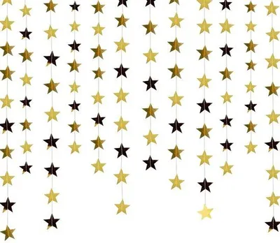 Produktbild von Famanu Girlande Glänzende Sterne - 20 Meter, Gold