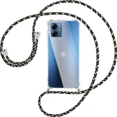 Produktbild von Handykette Backcover-Schutzhülle mit Band (Metall silberfarben) für Motorola Moto G14 (PAYF0010IN, 6.5'') - camouflage