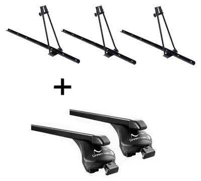 Image de 3xPorte-vélos ORION + porte-rail Quick acier L compatible avec Opel Insignia break à partir de 2009
