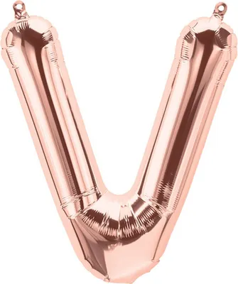 Produktbild von Folienballon Buchstabe V, rosegold, ca. 40 cm, für Luftbefüllung