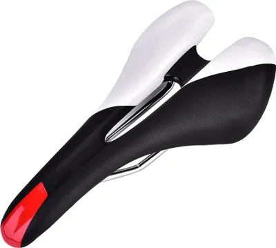 Image de Selle de vélo en cuir PU, ergonomique noir/blanc, pour VTT & vélo de course