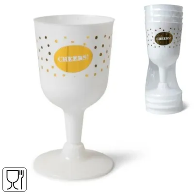 Image de Verres à Vin Senza Blanc/or 140 Ml 4 Pièces