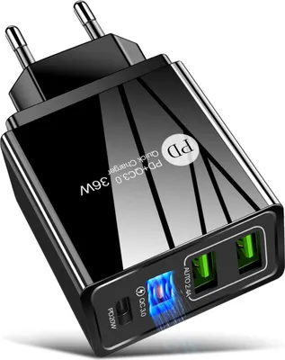 Obrázok produktu pre 36 W PD rýchla nabíjačka s konektorom typu C a 3 USB portmi – prenosná cestovná nabíjačka typu C na výlety do prírody