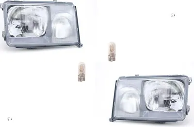 Produktbild von Scheinwerfer passend für Mercedes W124 84-89 Leuchtmittel Satz L R 1248204961 1248200161 A1248200161 A1248204961 1248205061 12482 Johns