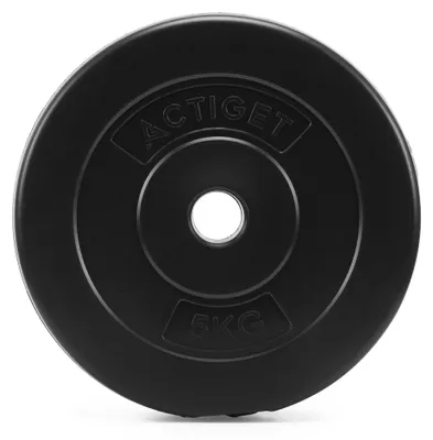 Obrázok produktu pre ACTIGET závažie 5 kg pre činku a jednoručky, priemer 31 mm, plastové – čierne