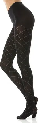 Produktbild von Strumpfhose schwarz Glitzer, Strumpfhose Punkte 120 DEN L/XL