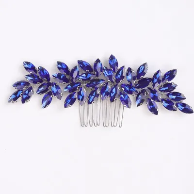 Image de Solidchoice - Accessoire pour cheveux en cristal bleu, idéal pour les mariages