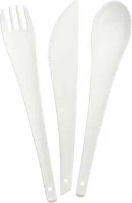 Image de Koziol Rio set de couverts, 3 pcs, set de couverts, cuillère, fourchette, couteau, plastique, blanc, 3036525