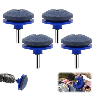 Produktbild von 4Pcs Schärfer für stumpfe Klingen von Rasenmähern Messerschärfer Rasenmäher für jede elektrische Handbohrmaschine und Gartengeräte