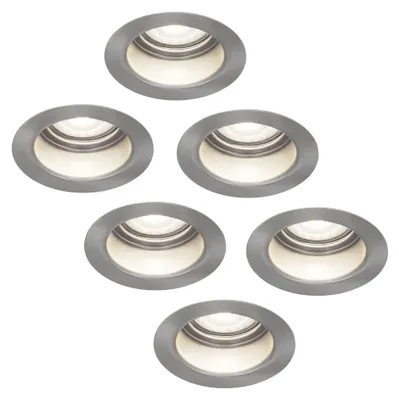 Produktbild von hoftronic LED Einbaustrahler 4W 345lm 6500K GU10 Dimmbar IP65 Edelstahl rund 6er Set