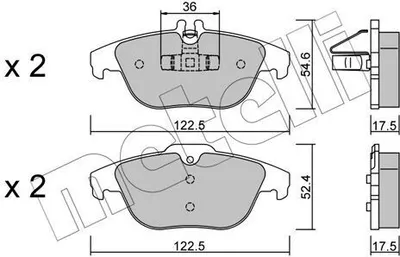Produktbild von METELLI Bremsbeläge Satz Hinten Bremsklötze passend für MERCEDES-BENZ C-Klasse Limousine (W204) 22-0666-0