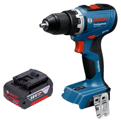 Image de Bosch GSR 18V-65 Professional Perceuse-visseuse sans fil 18 V 63 Nm Brushless + 1x batterie 4,0 Ah - sans chargeur