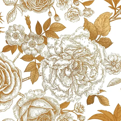 Produktbild von Selbstklebende Tapete 44,5 cm x 9 m - Weiß Goldene Blumen