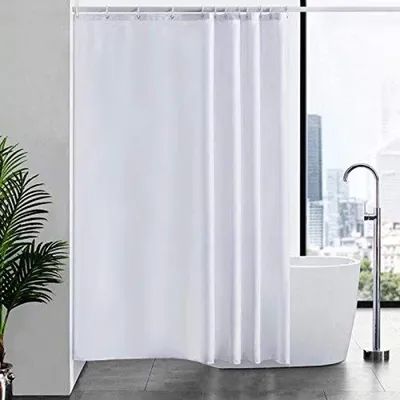 Produktbild von Anti-Schimmel-Textilgordijn Polyester 180x200cm weiß mit 12 Haken
