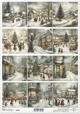 Produktbild von Reispapier für Decoupage A4 - Weihnachten, Menschen, Eislaufbahn - R2668 - Itd Collection