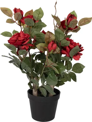 Zdjęcie produktu dla Clayre & Eef Sztuczna roślina Róża 20x20x55 cm Czerwona Tworzywo sztuczne