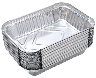 Imagen del producto de Bandejas de aluminio para barbacoa, 25 unidades, 21,5 x 14,8 x 3,5 cm, ideales para usar en la parrilla