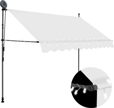 Obrázok produktu pre Ručne zaťahovacia markíza s LED 300 cm, krémová