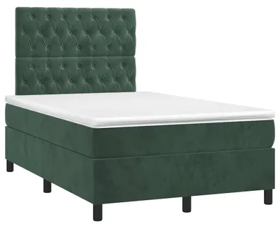Produktbild von vidaXL Boxspringbett mit Matratze Dunkelgrün 120x190 cm Samt