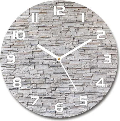 Produktbild von Wanduhr aus Glas 30fi Glasbild Glasuhr Gehärtetes Glas - weisse-zeiger - A stone wall
