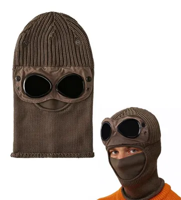 Productafbeelding van Stormhoed - Unisex - Gebreide muts met gezichtsbescherming - Ingebouwde brillook - Halswarmer - Geschikt voor fietsen, skiën, wandelen en outdoor activiteiten