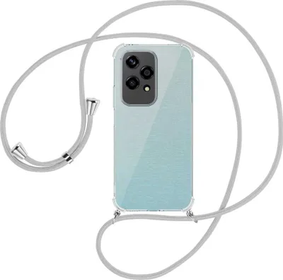 Produktbild von Handykette Backcover-Schutzhülle mit Band (Metall silberfarben) für Honor 200 Lite - silbergrau