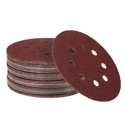 Zdjęcie produktu dla 50 tarcz szlifierskich 5 cali 125 mm 8 otworów 220/180/120/80/60 Papier ścierny do szlifierek oscylacyjnych