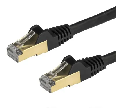 Productafbeelding van StarTech.com 7,5 meter CAT6A Ethernetkabel, 10 Gigabit afgeschermde, trekbestendige RJ45 100W PoE patchkabel, CAT 6A 10GbE STP netwerkkabel met kabelbescherming, zwart, getest door Fluke/UL-gecertificeerde bekabeling/TIA - Categorie 6A - 26AWG (6ASPAT750CMBK) - Patchkabel - RJ-45 (M) naar RJ-45 (M)